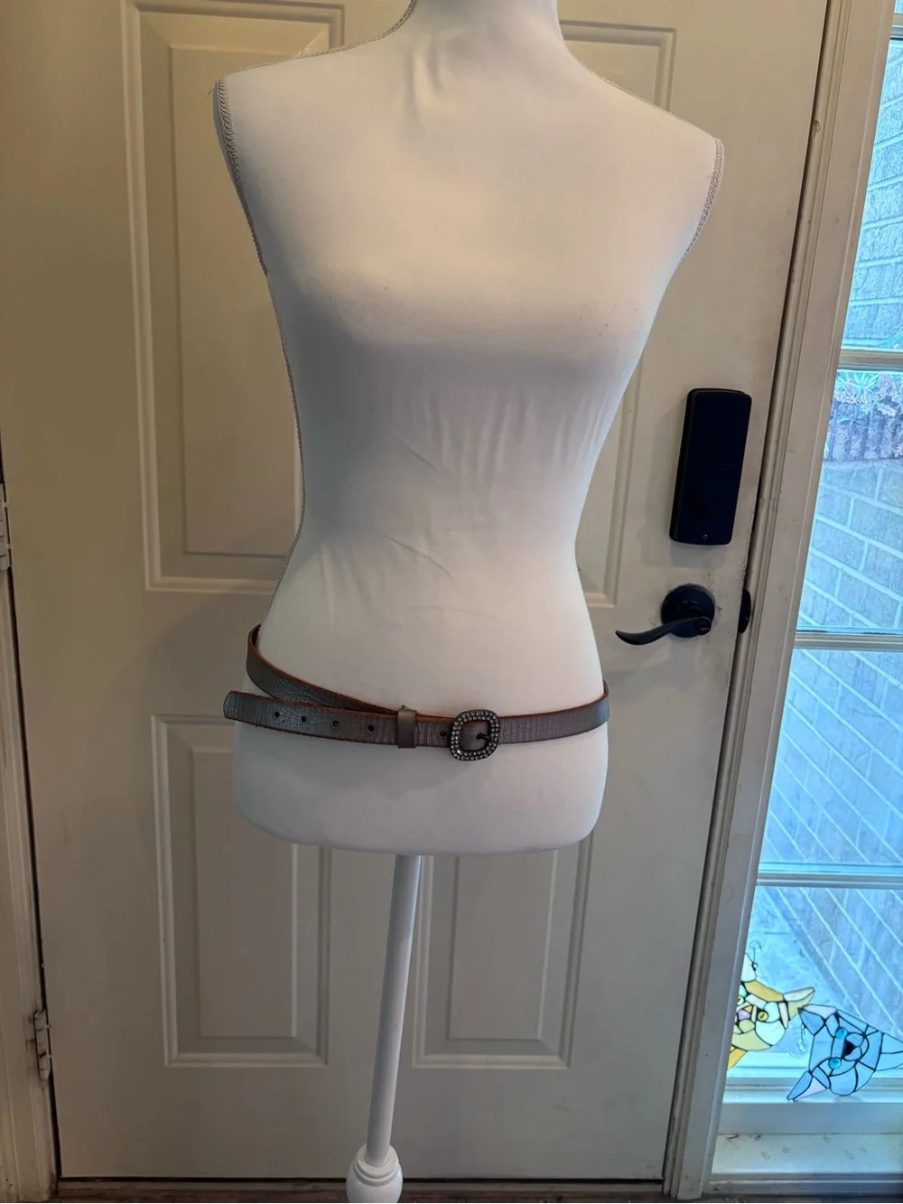 Fossil Women's Brown Leather Braided Belt with Antiqued Buckle
